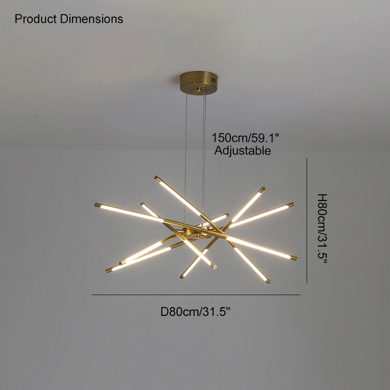 Olverai Light Rods LED Chandelier