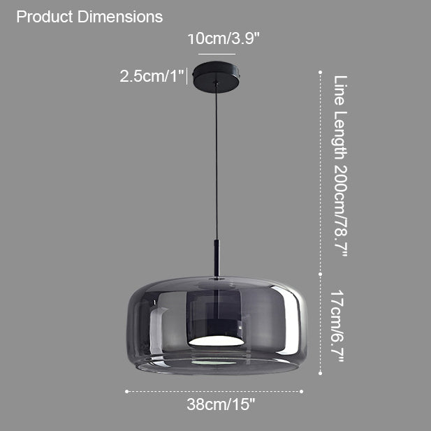 Olverai Drum Blown Glass Pendant Light