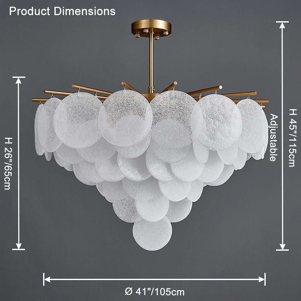 Olverai Tiered Textured Glass Cloud Chandelier