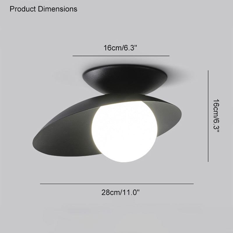 Olverai Frosted Glass Globe Asymmetrical Ceiling Light