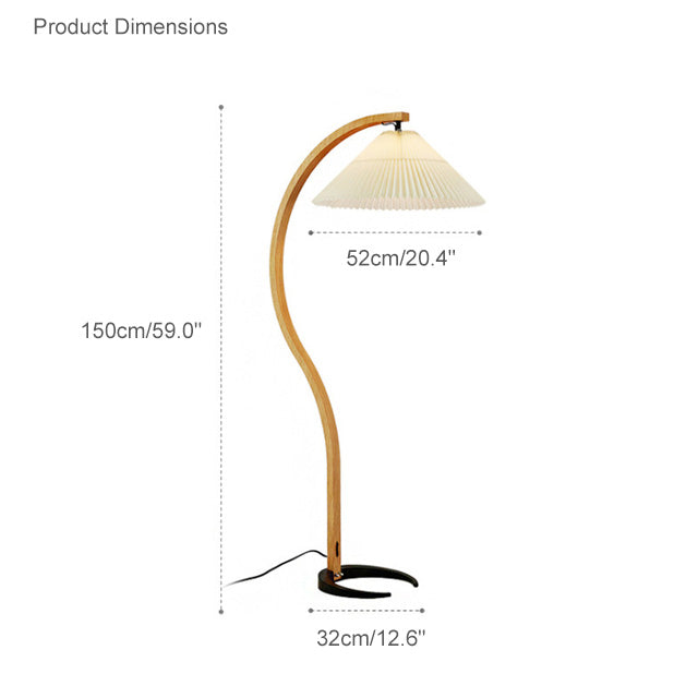 Olverai Pleated Gooseneck Floor Lamp