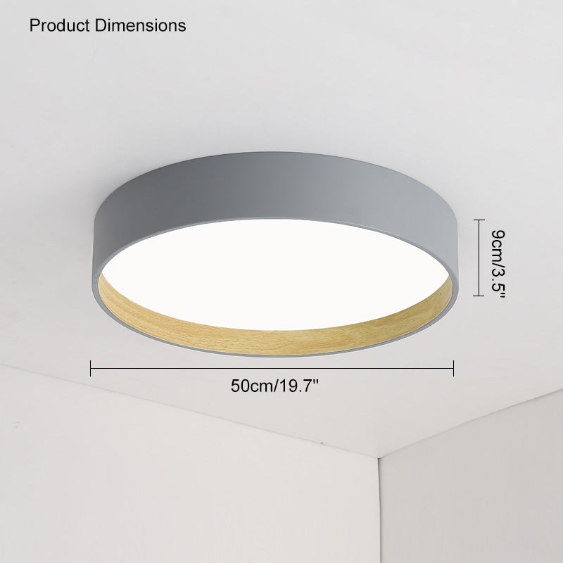 Olverai Oak Grain Round Ceiling Light
