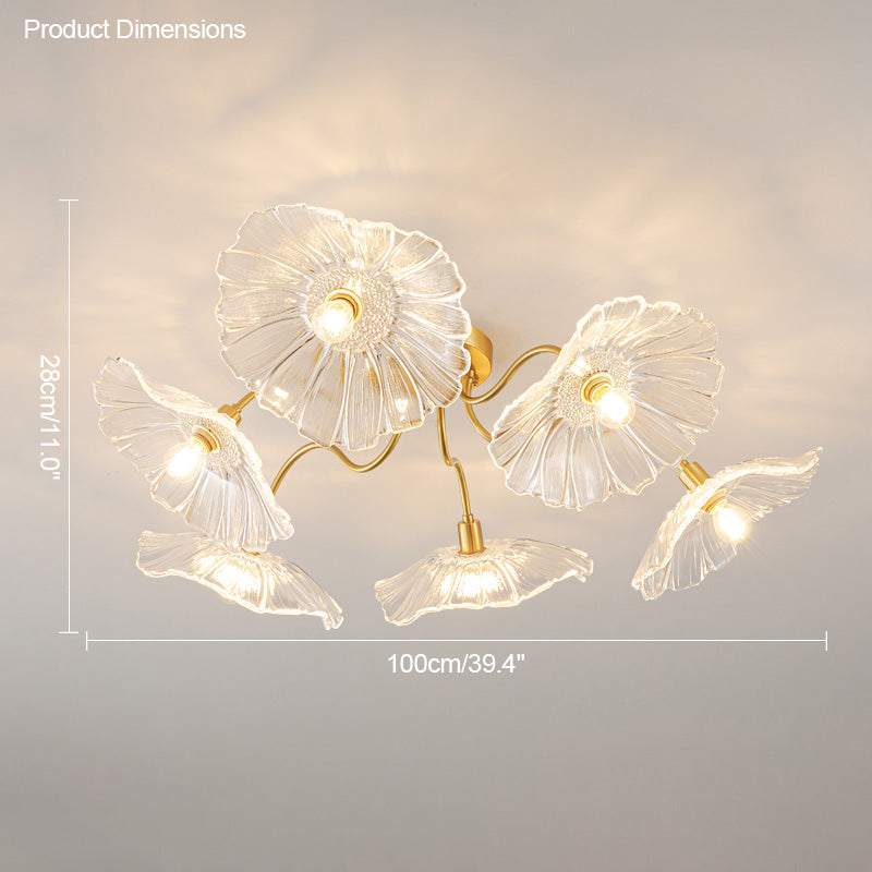 Olverai Lotus Leaf Flower Flush Mount Ceiling Light