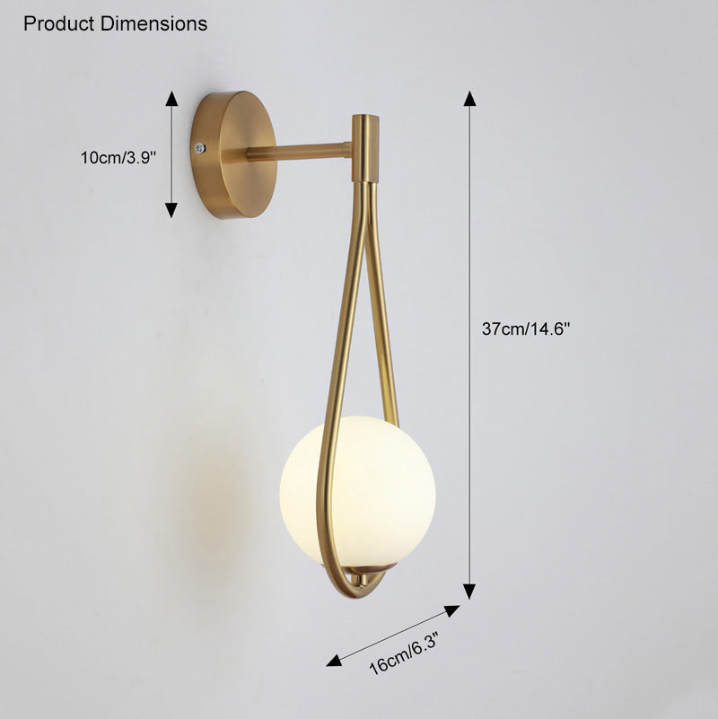 Olverai Glass Globe Tear Drop Wall Sconce