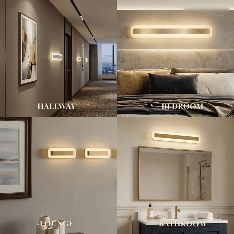 OLVERAI Calista Gold Rectangular LED Vanity Light