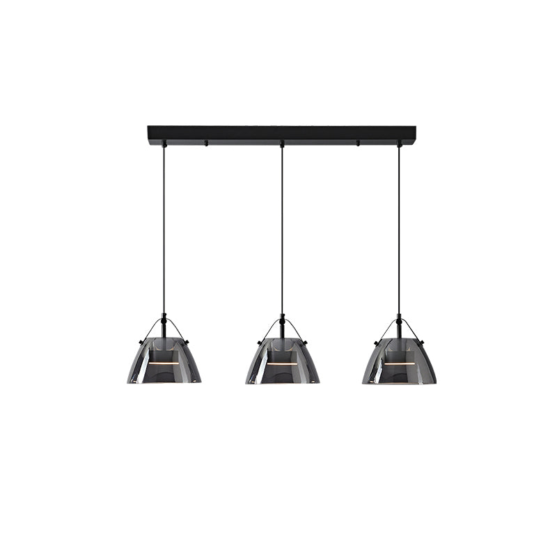 Olverai 3 Light Smoked Glass Pendant Light