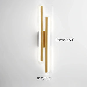 Alana Minimalist H-Shaped Wall Lamp Gold Left 65cm / 25.59"