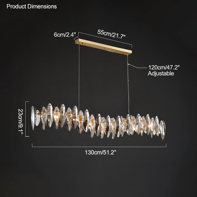 Olverai Smoked Crystal Linear Chandelier