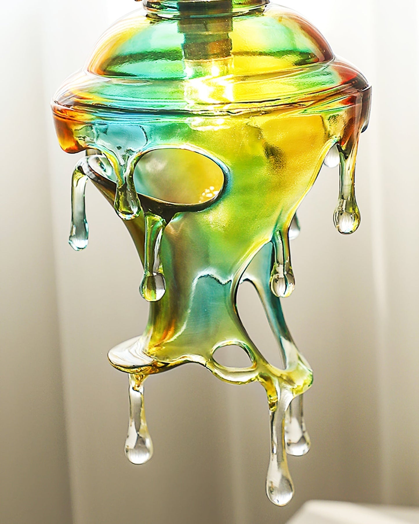 Modern Sculptural Water Droplet Resin Pendant Lamp, Adjustable Height, E14 Bulb Compatible