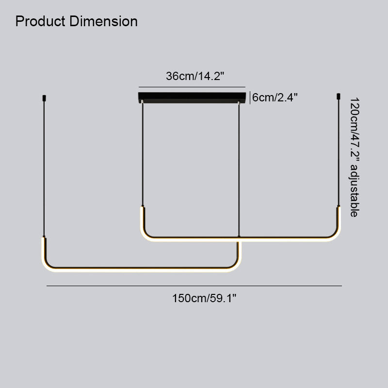 Olverai Tube Linear Pendant Light