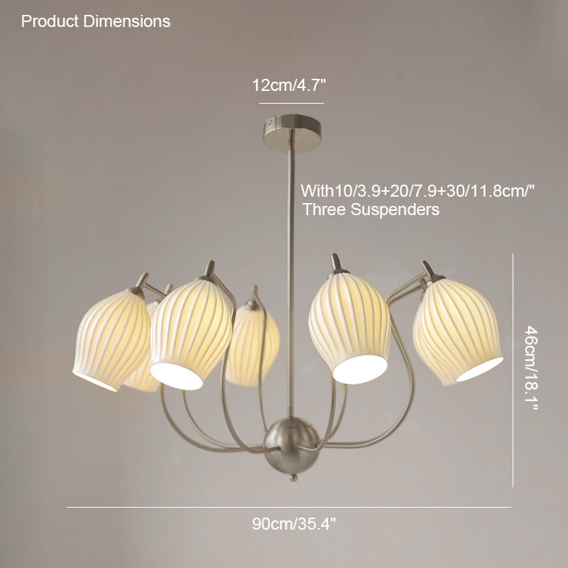 Olverai Mid Century Modern Ceramic Arm Chandelier