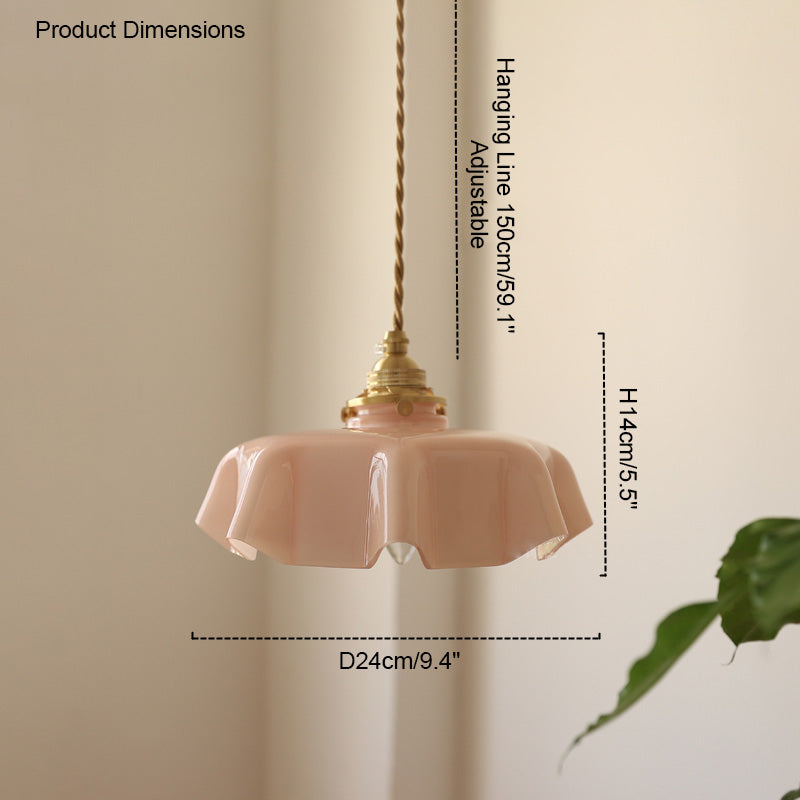 Olverai Retro Coloured/Pink Glass Pendant Light