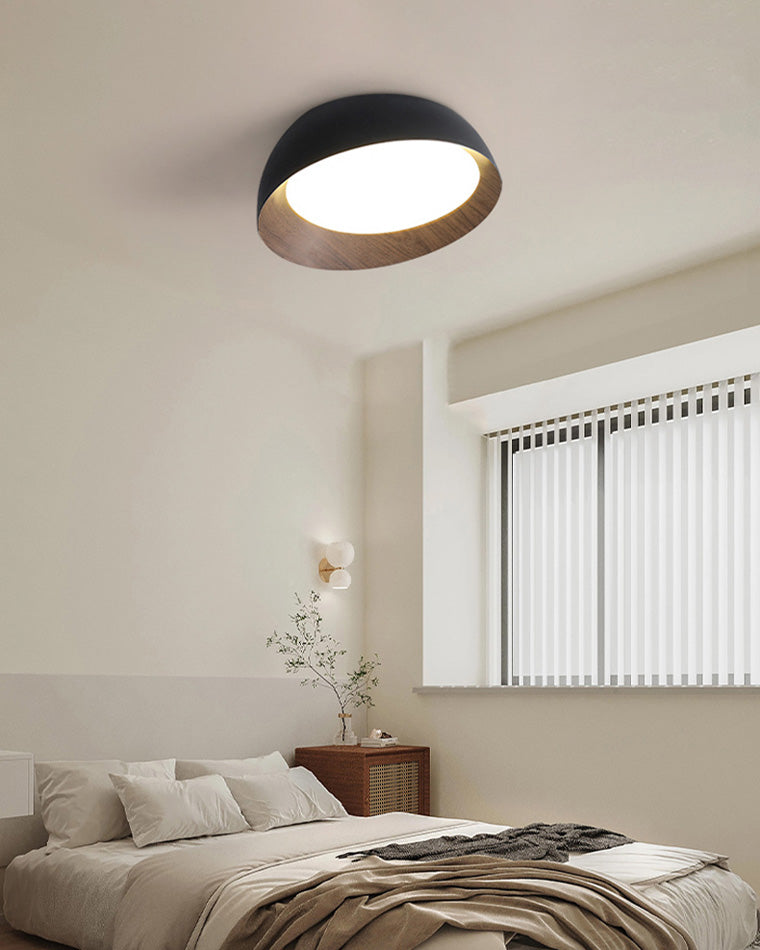 Olverai Wood Grain Asymmetrical Flush Mount Ceiling Light