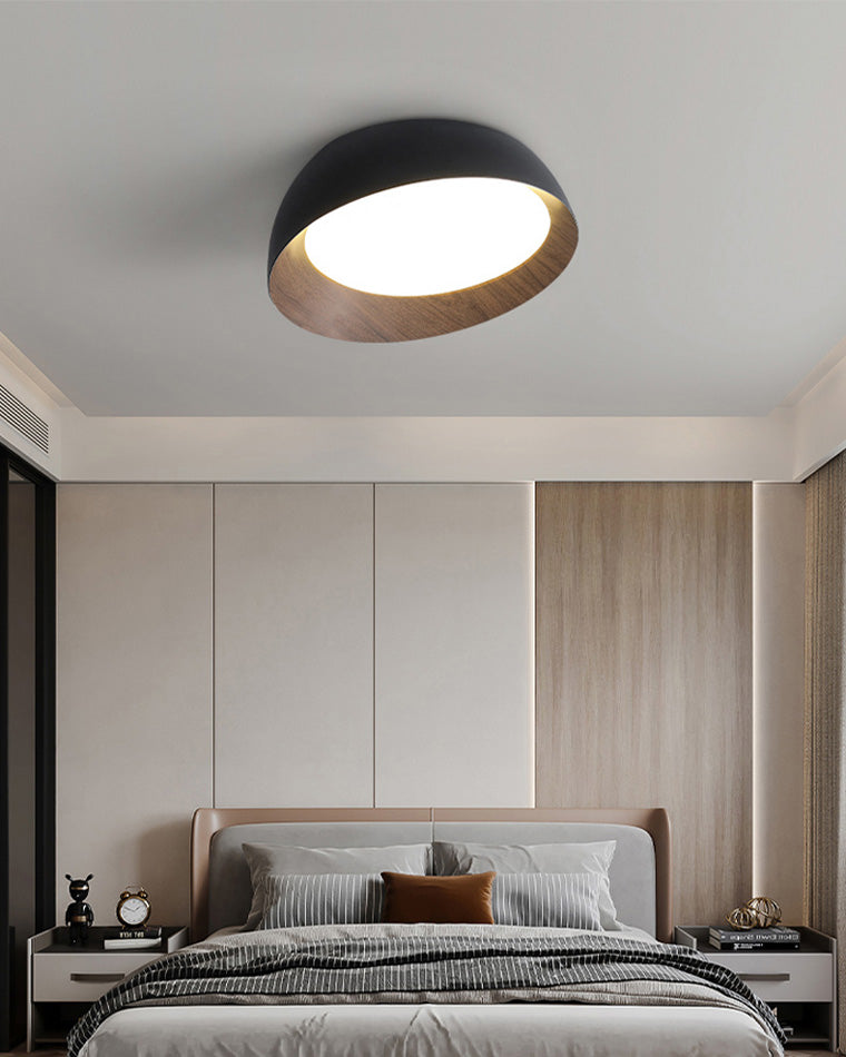Olverai Wood Grain Asymmetrical Flush Mount Ceiling Light