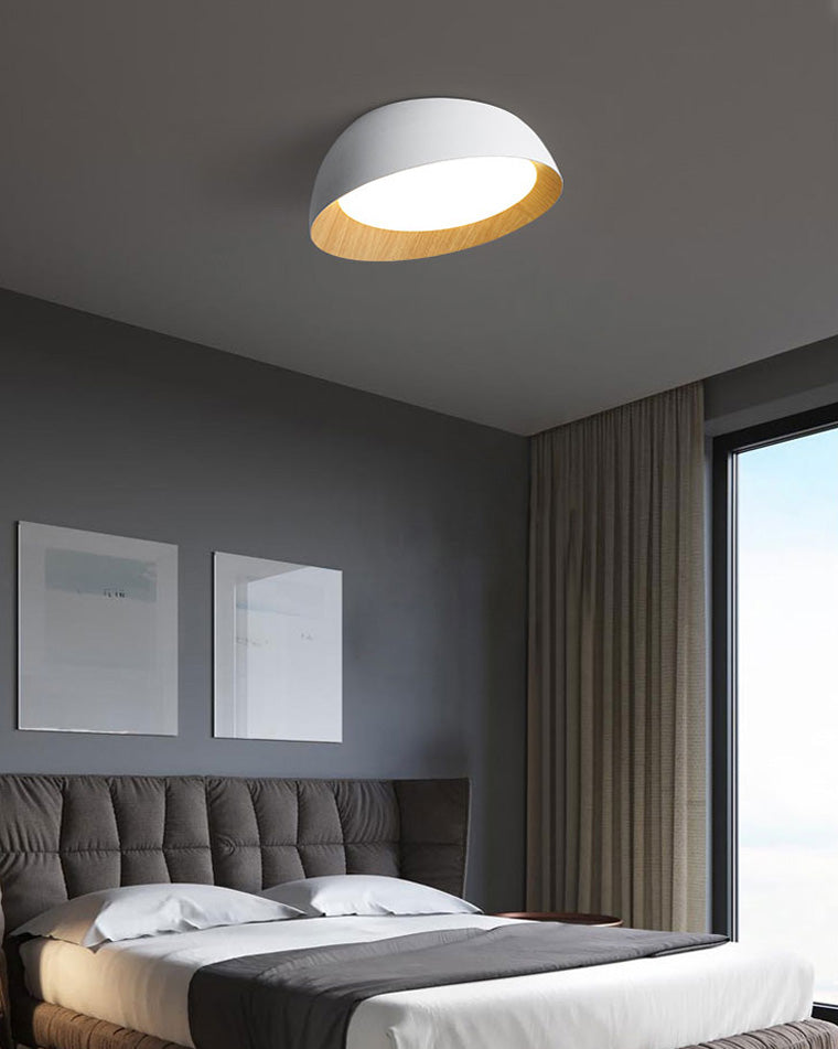 Olverai Wood Grain Asymmetrical Flush Mount Ceiling Light
