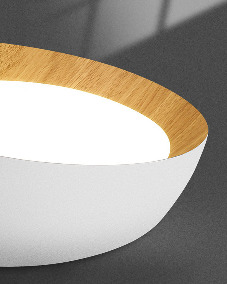 Olverai Wood Grain Asymmetrical Flush Mount Ceiling Light