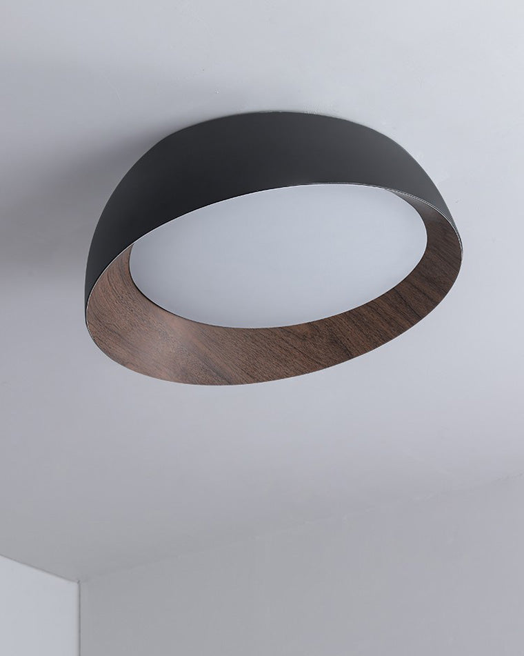 Olverai Wood Grain Asymmetrical Flush Mount Ceiling Light