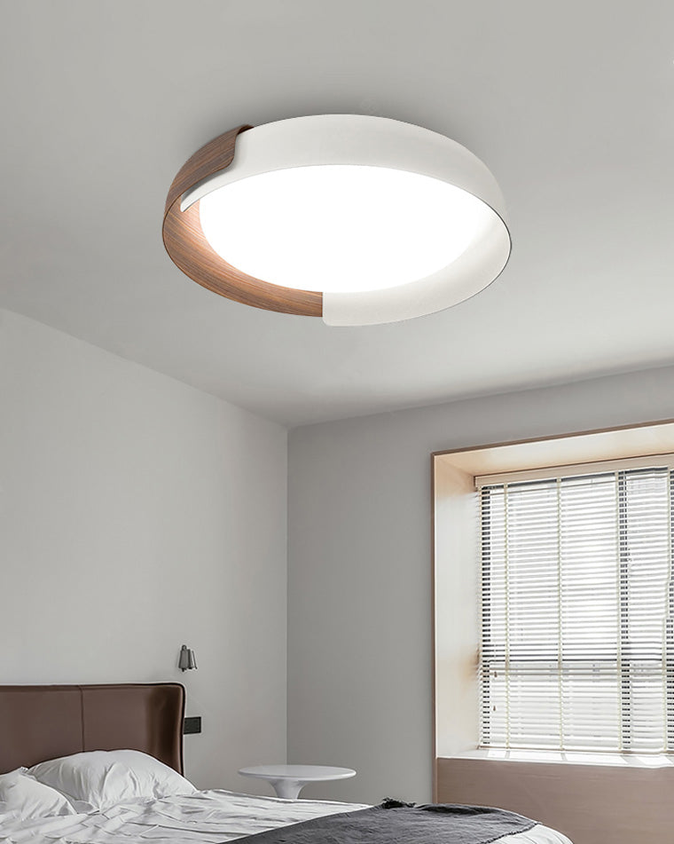 Olverai Walnut Grain Round Ceiling Light