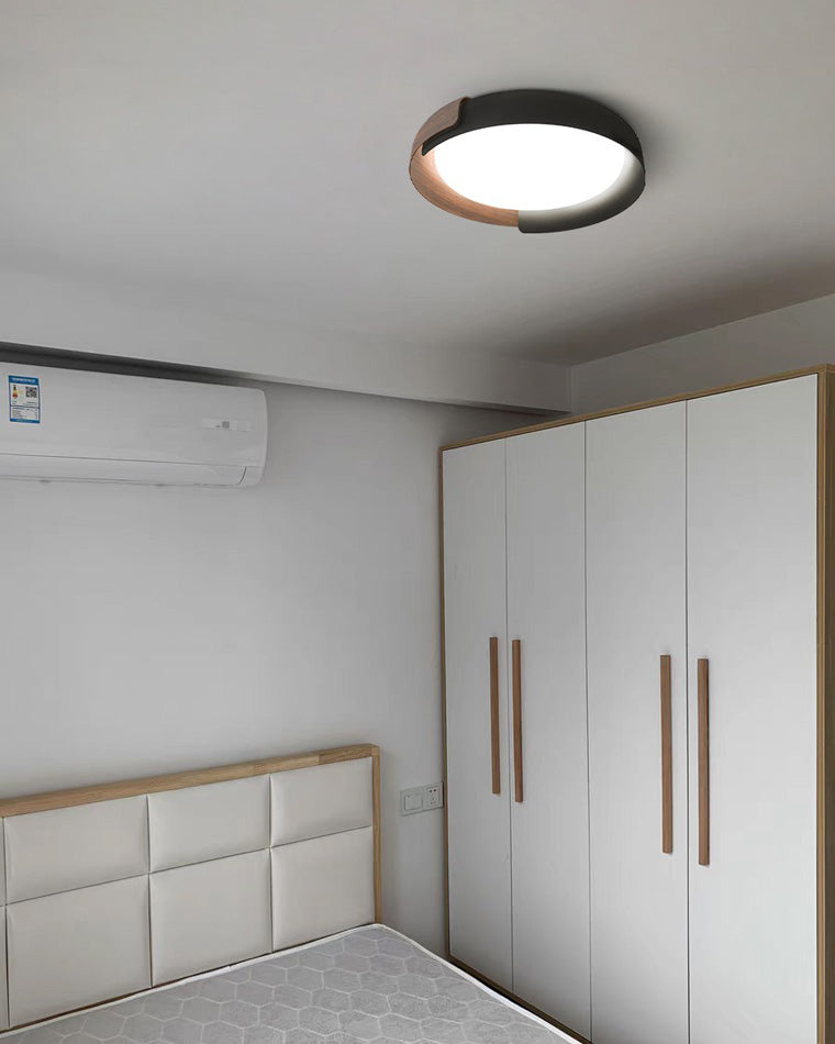 Olverai Walnut Grain Round Ceiling Light