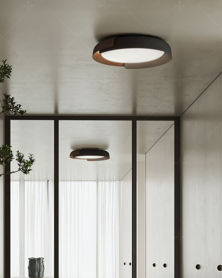 Olverai Walnut Grain Round Ceiling Light