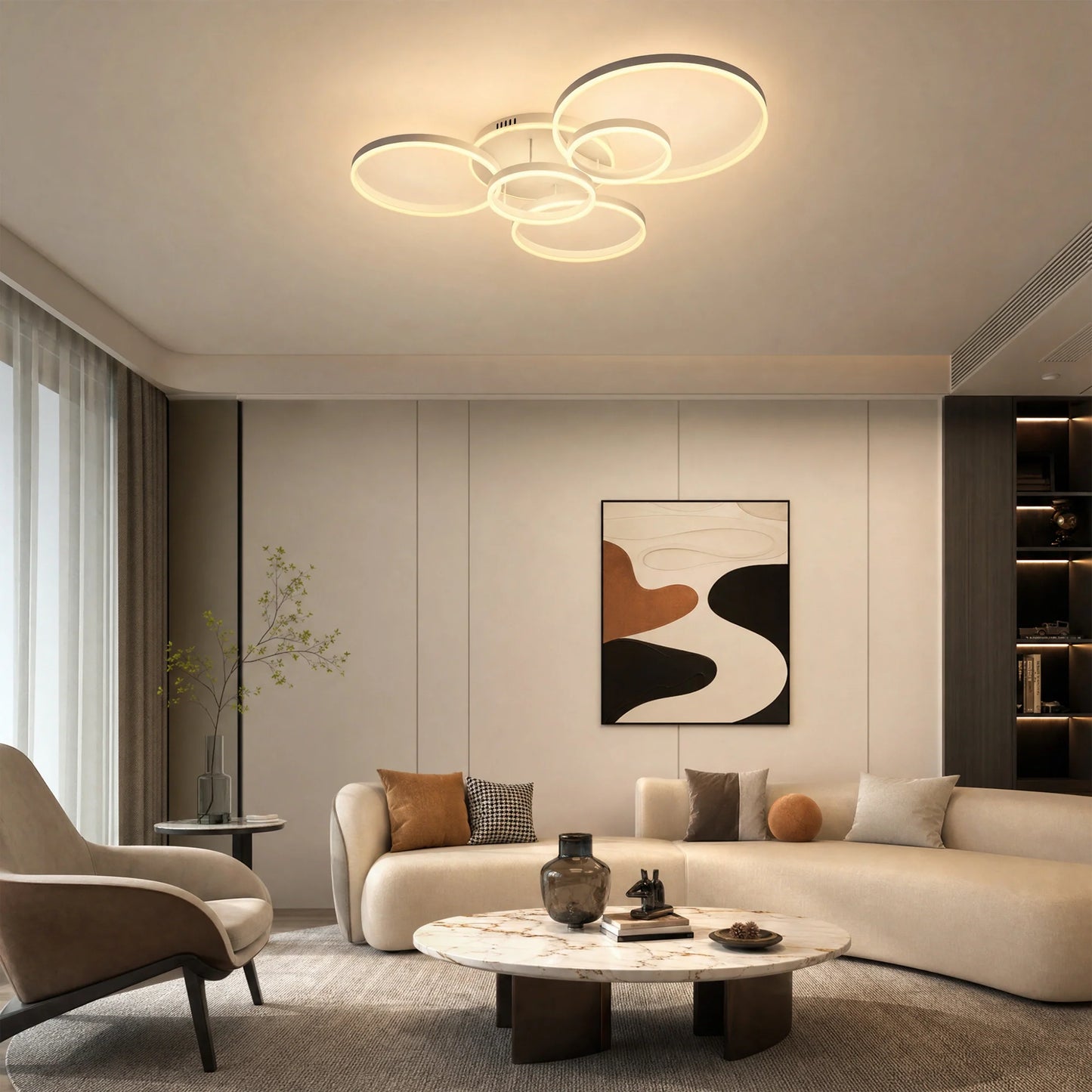 Olverai Circular LED Flush Mount Ceiling Light