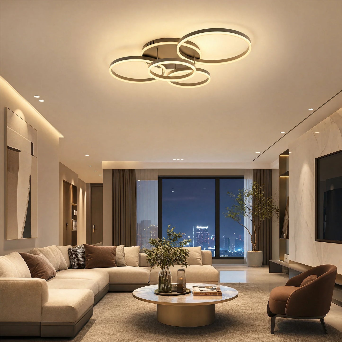 Olverai Circular LED Flush Mount Ceiling Light