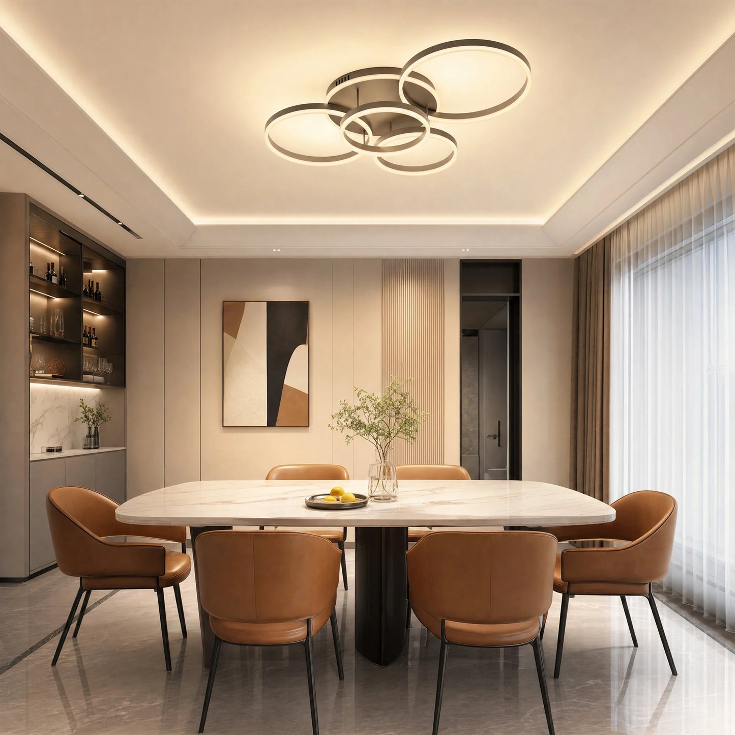 Olverai Circular LED Flush Mount Ceiling Light