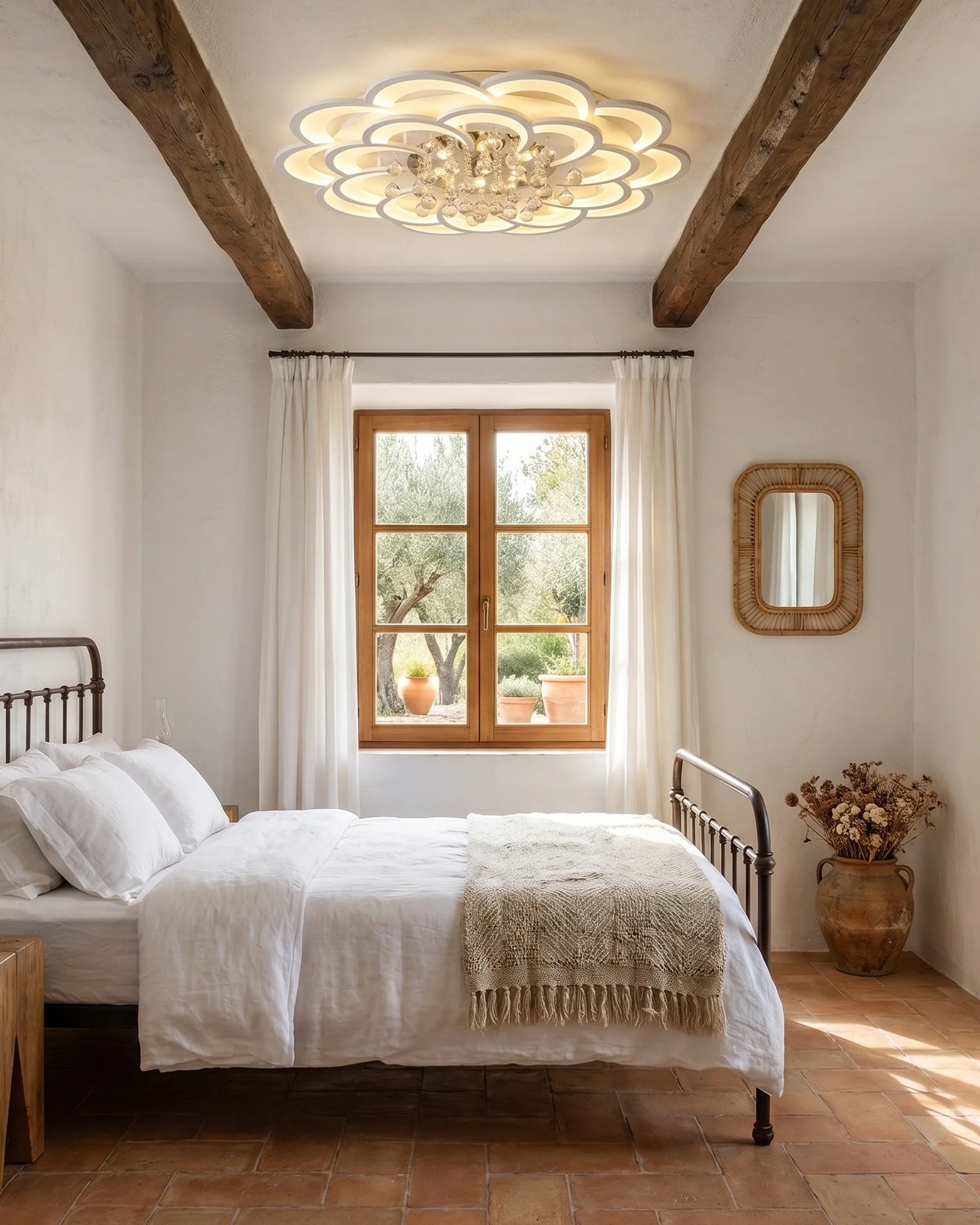 Olverai Big Flower Crystal Ceiling Light