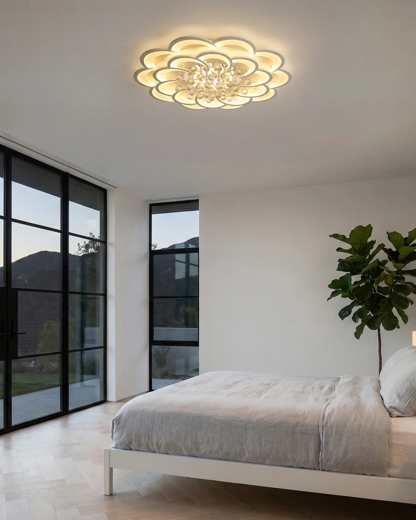 Olverai Big Flower Crystal Ceiling Light