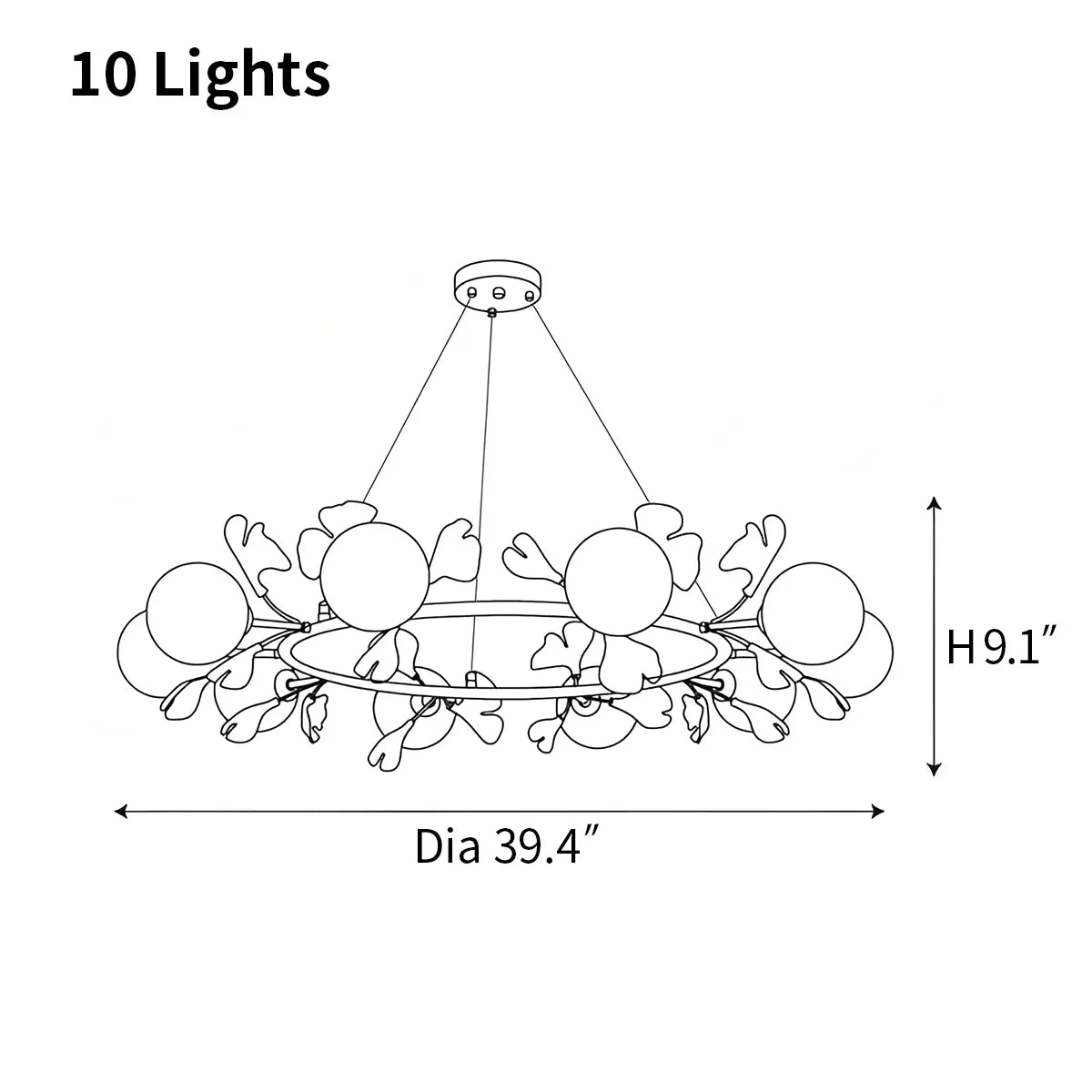 Evander Gingko Chandelier for Dining Area