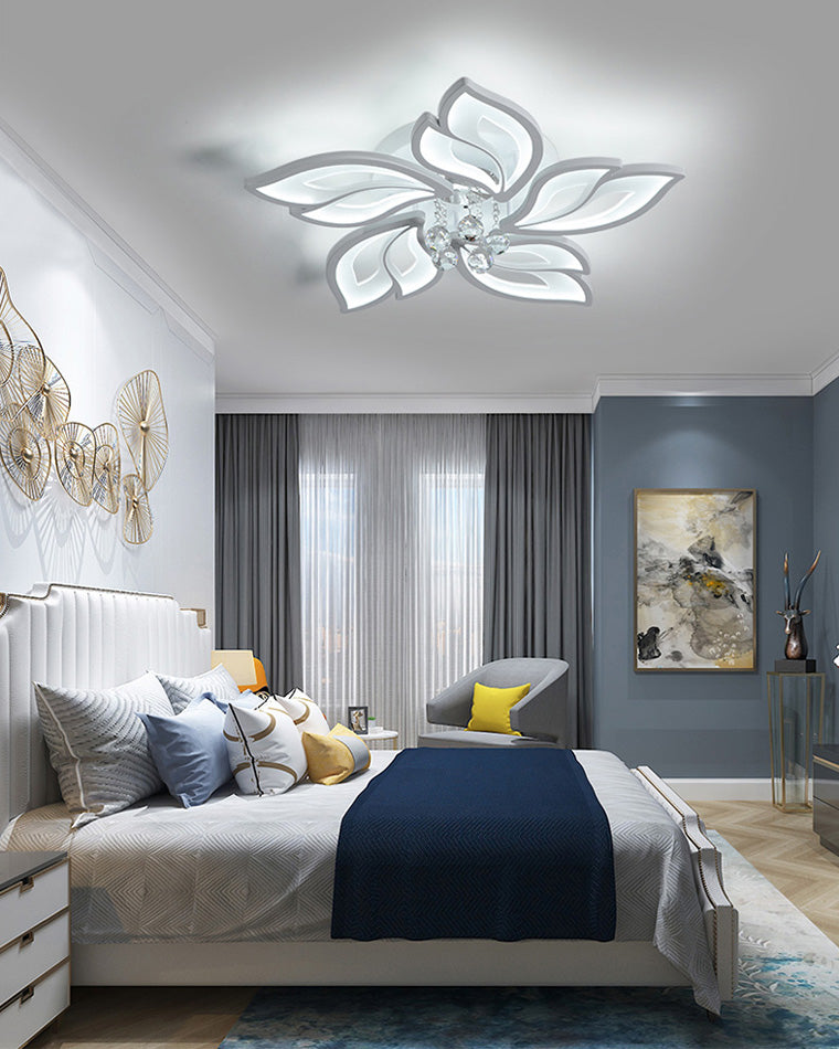 Olverai Big Flower Crystal Flush Mount Ceiling Light