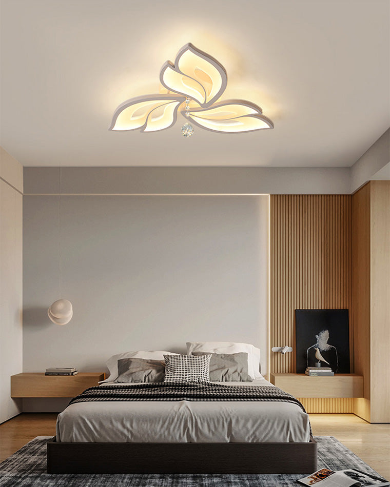 Olverai Big Flower Crystal Flush Mount Ceiling Light