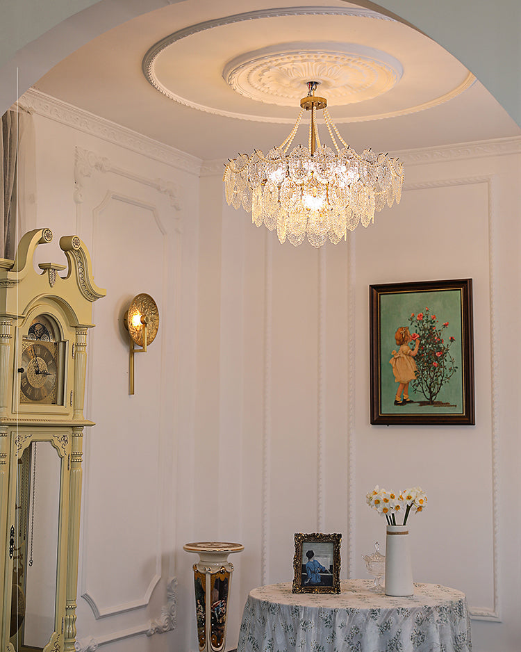 Olverai Tiered Textured Glass Chandelier