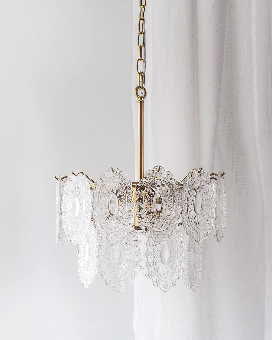 Olverai Tiered Textured Glass Chandelier
