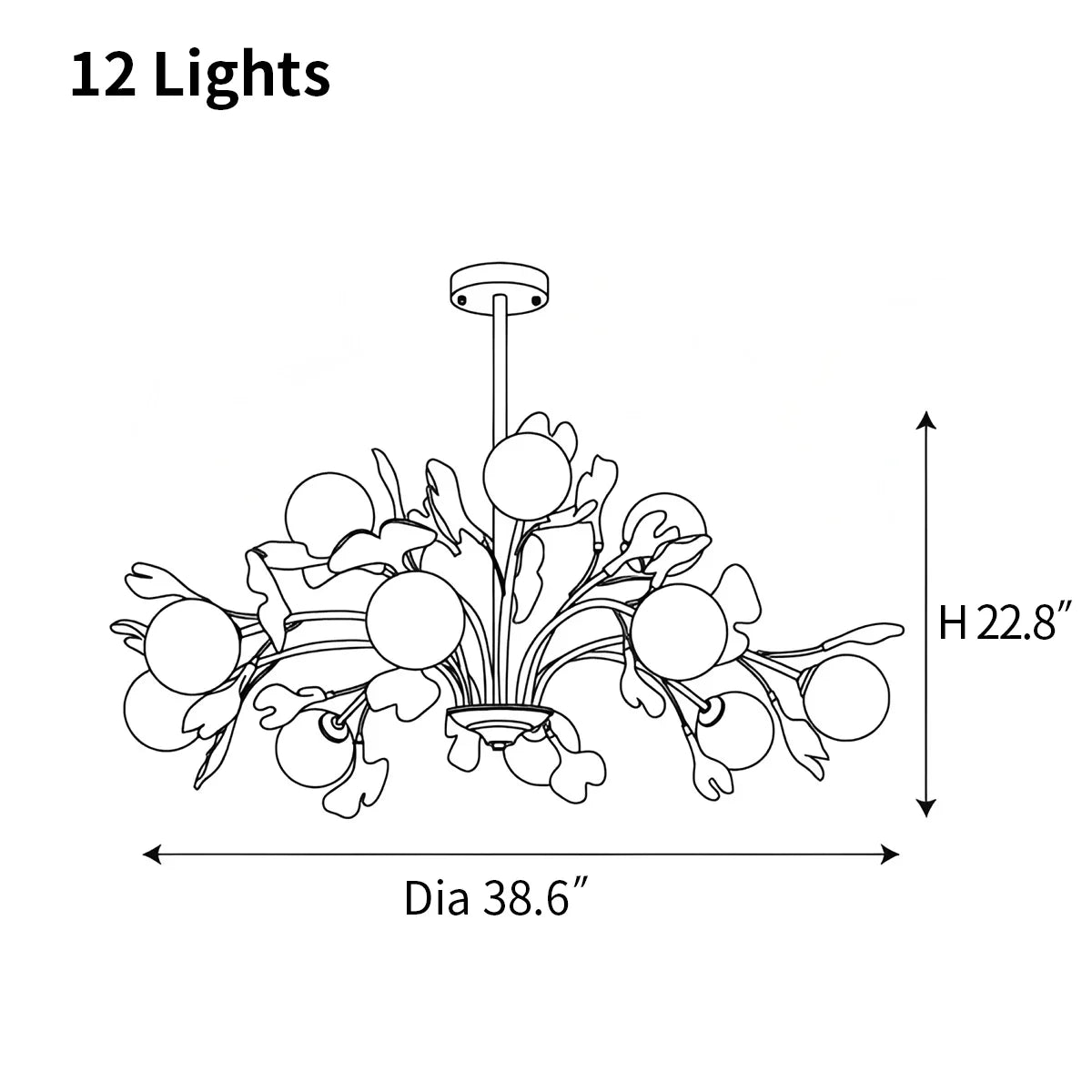 Thalassa Gingko Chandelier for Living Room