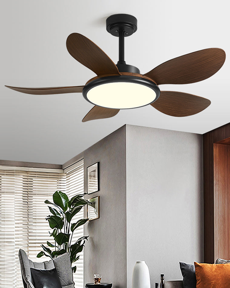 Olverai 5 Wood Blade Ceiling Fan Lamp