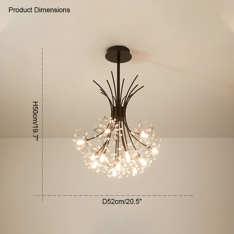 Olverai Gypsophila Bouquet Crystal Flower Chandelier