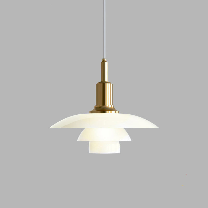 Olverai Danish Designer Milk Glass Pendant Lamp