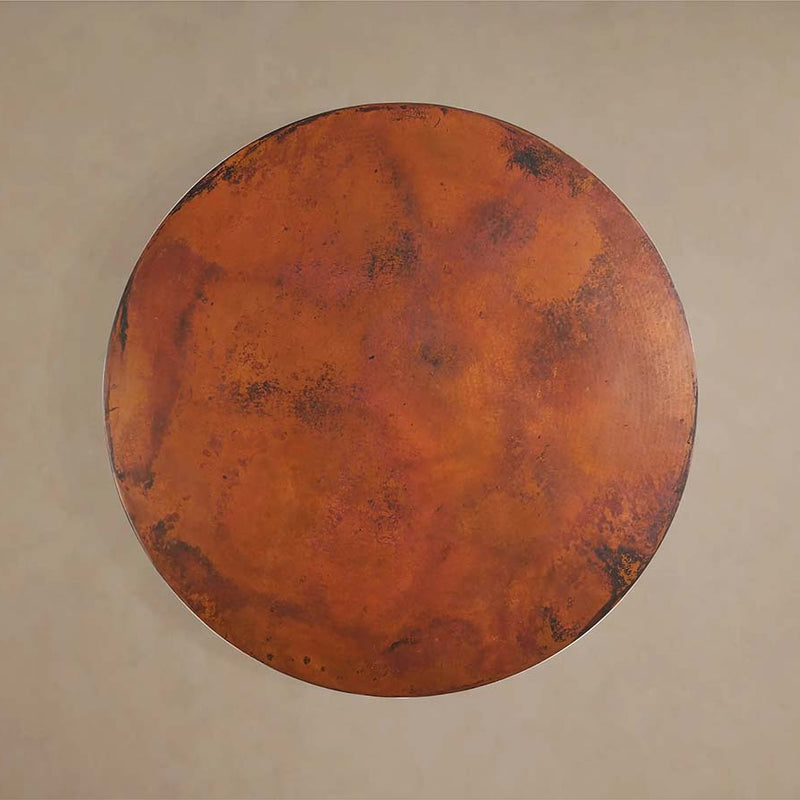 Olverai Varex Hand-Hammered Metal Round Dining Table