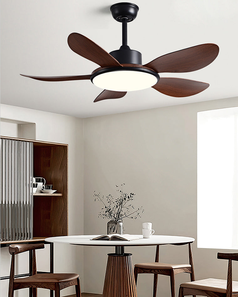 Olverai 5 Wood Blade Ceiling Fan Lamp