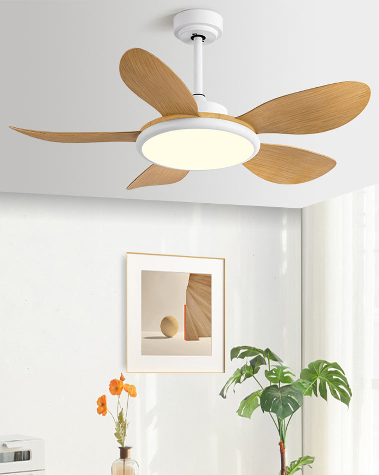 Olverai 5 Wood Blade Ceiling Fan Lamp