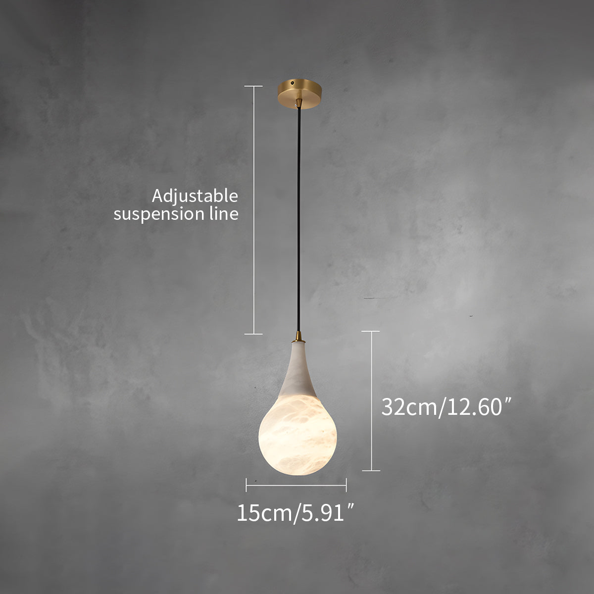 Creative Waterdrop Spanish Alabaster Pendant Light