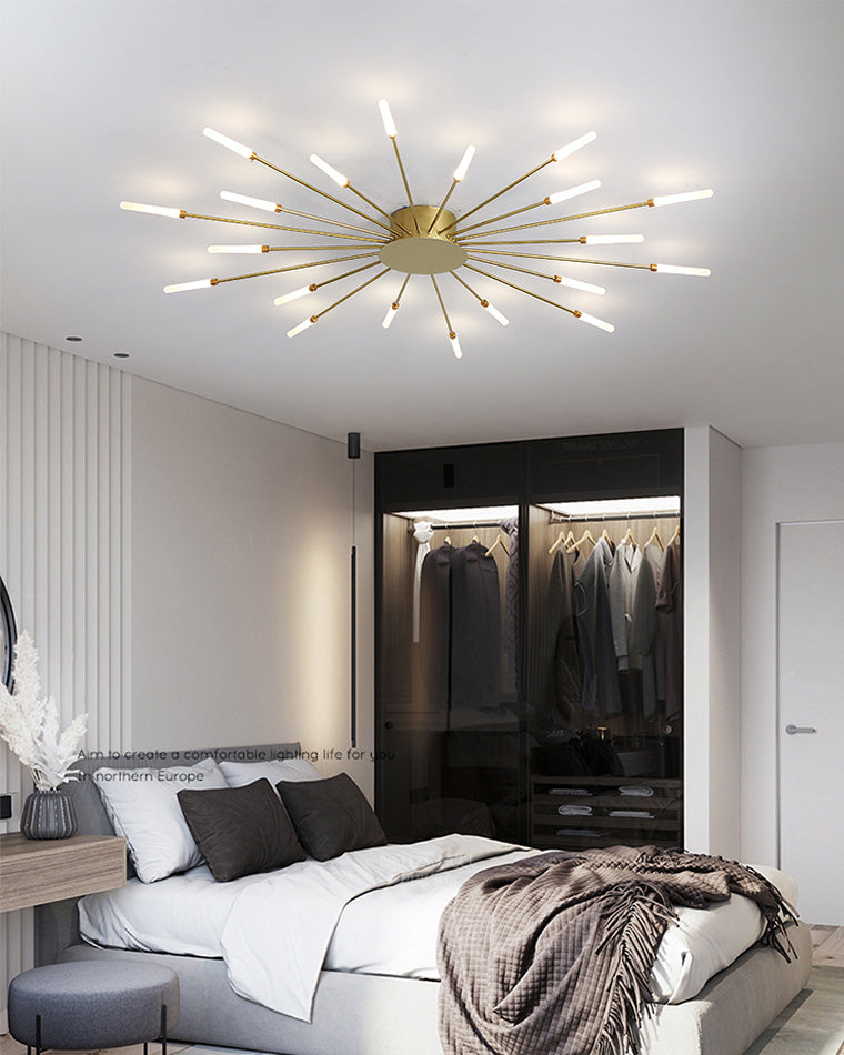 Olverai Firework Starburst Flush Mount Ceiling Light