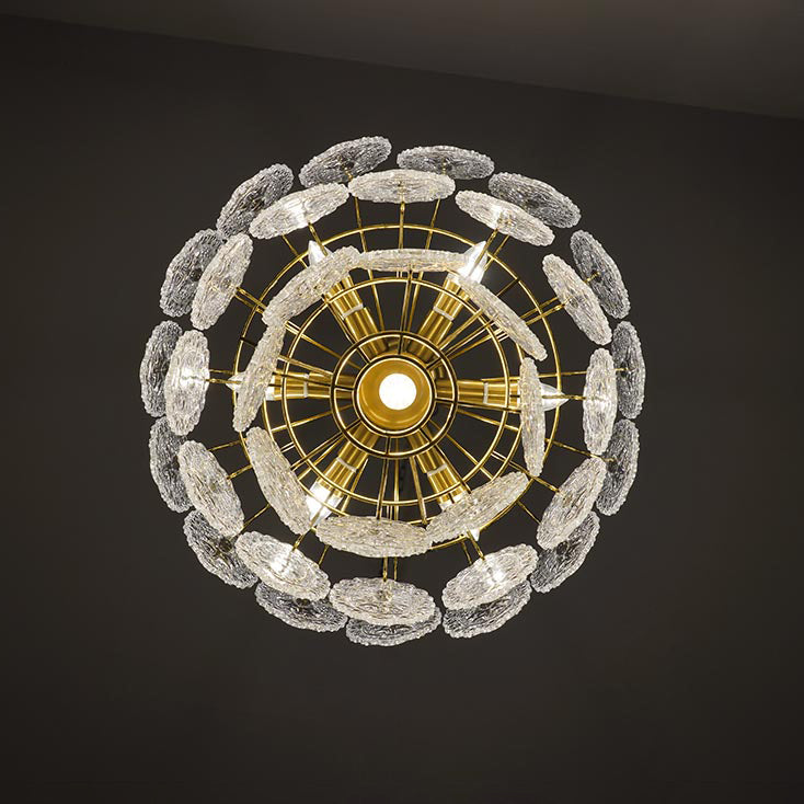 Olverai Tiered Textured Glass Chandelier