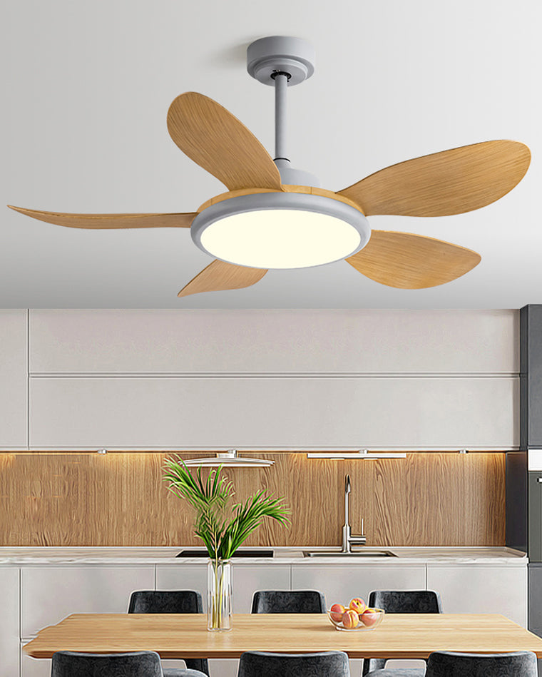 Olverai 5 Wood Blade Ceiling Fan Lamp