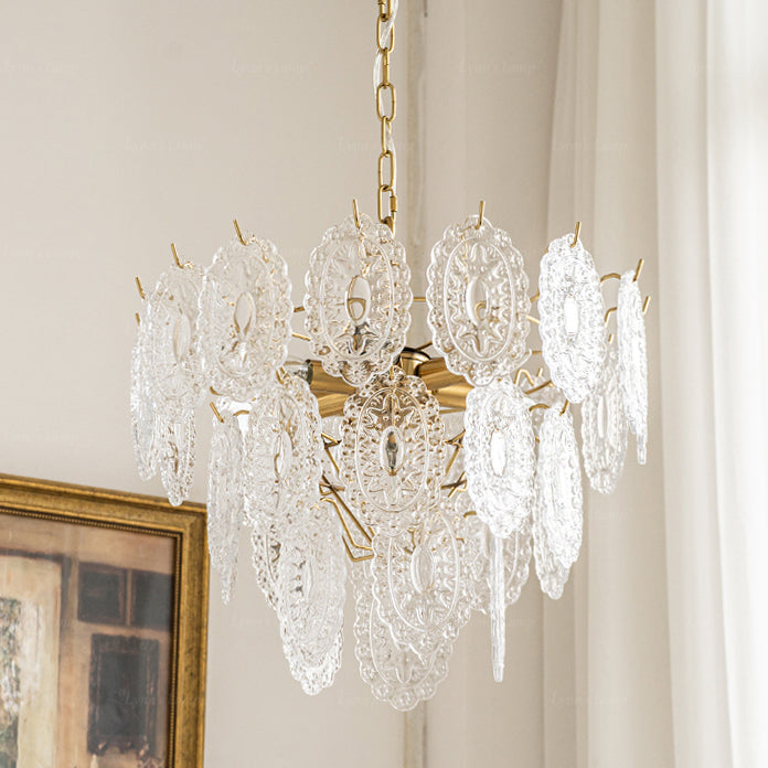 Olverai Tiered Textured Glass Chandelier