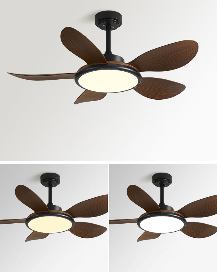 Olverai 5 Wood Blade Ceiling Fan Lamp