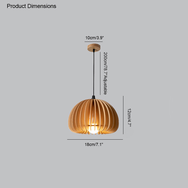 Olverai Pumpkin Wood Pendant Light