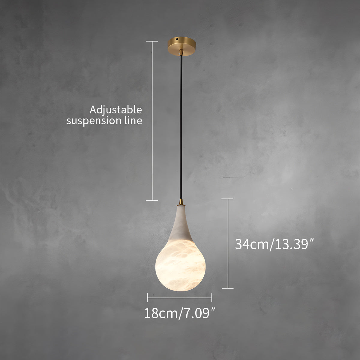 Creative Waterdrop Spanish Alabaster Pendant Light