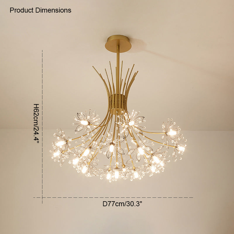 Olverai Gypsophila Bouquet Crystal Flower Chandelier